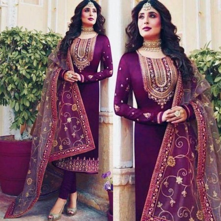 Kritika Kamra In Dark Purple Color Salwar Kameez (KDP01)
