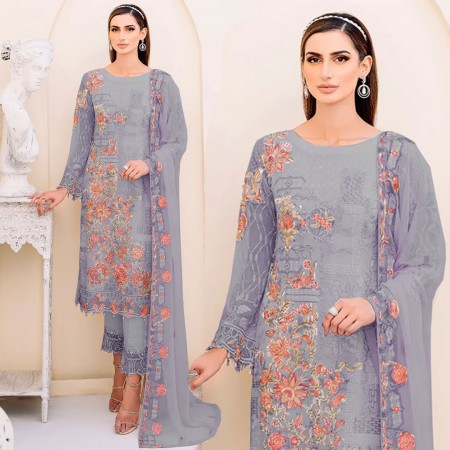 Light Purple Georgette Embroidery pant Salwar Kameez (GP08)