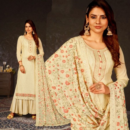 Georgette Embroidered Palazzo Suit (BR03)